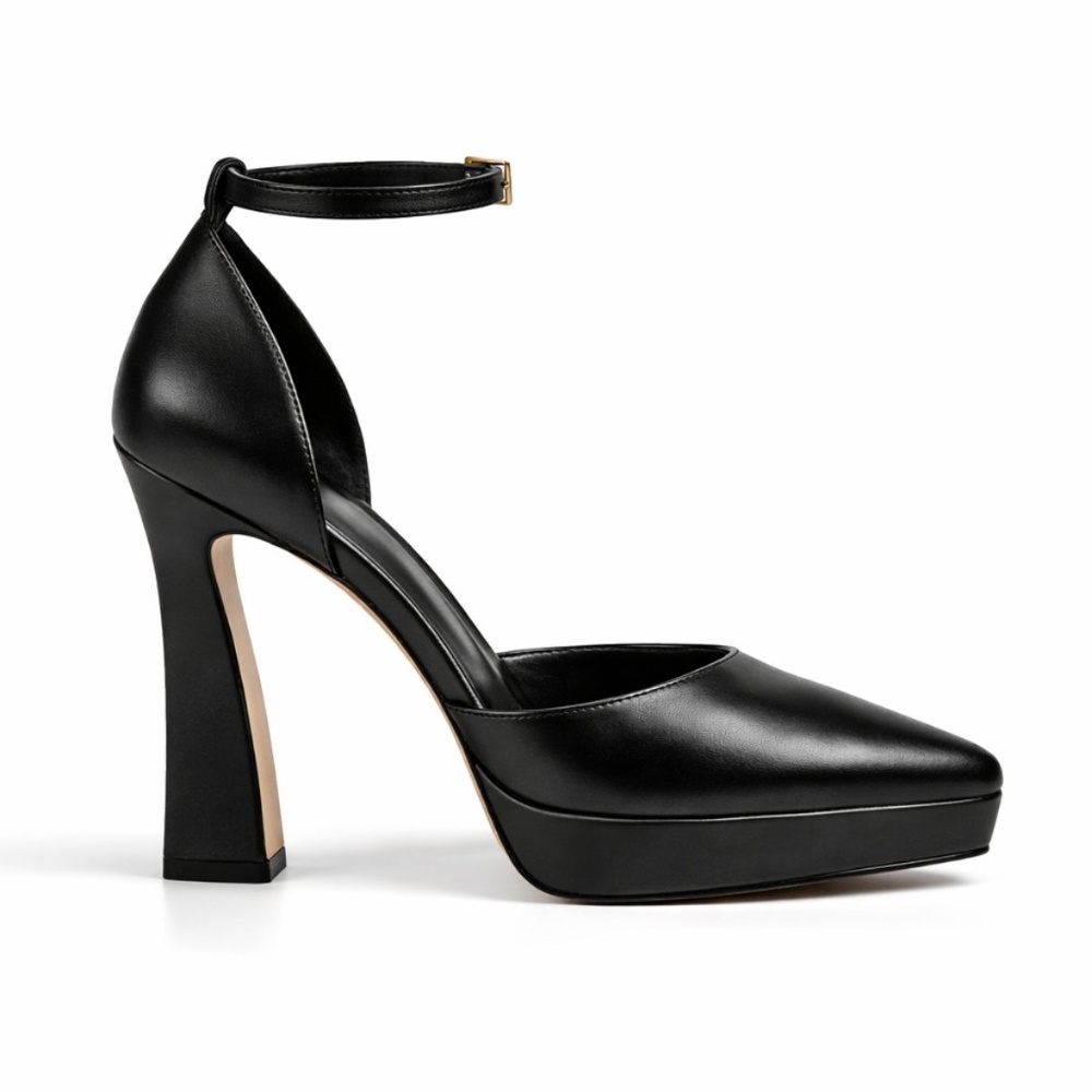 Leather Platform High Heel Pumps Ankle Strap 11cm 21001 Felipe Rivera